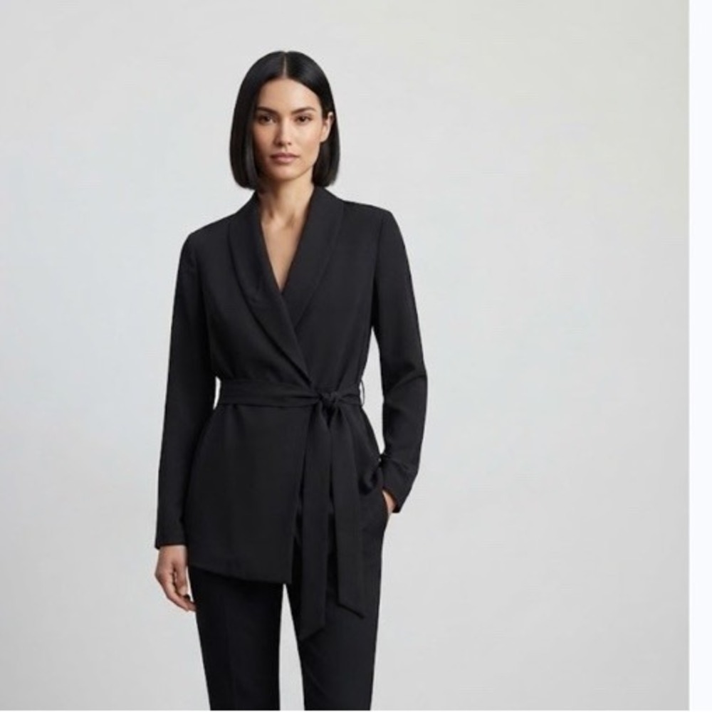 Open Front Belted Tie Waist Trench Coat Casual Fall NEW PLUS SIZE 1XL
